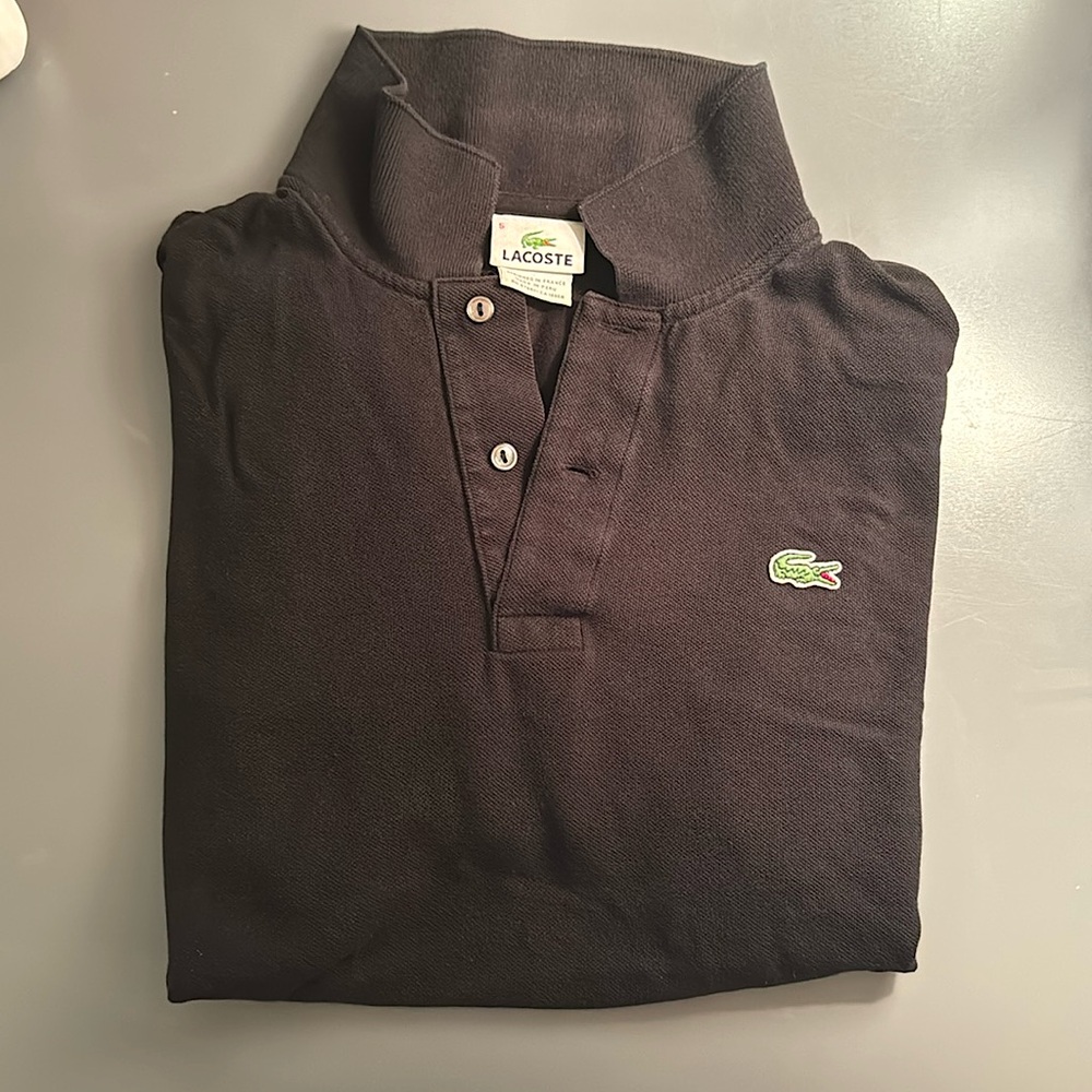 Men’s Black Lacoste Quarter Button Down